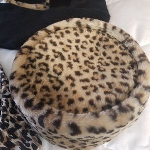 Vintage animal print pillbox hat
